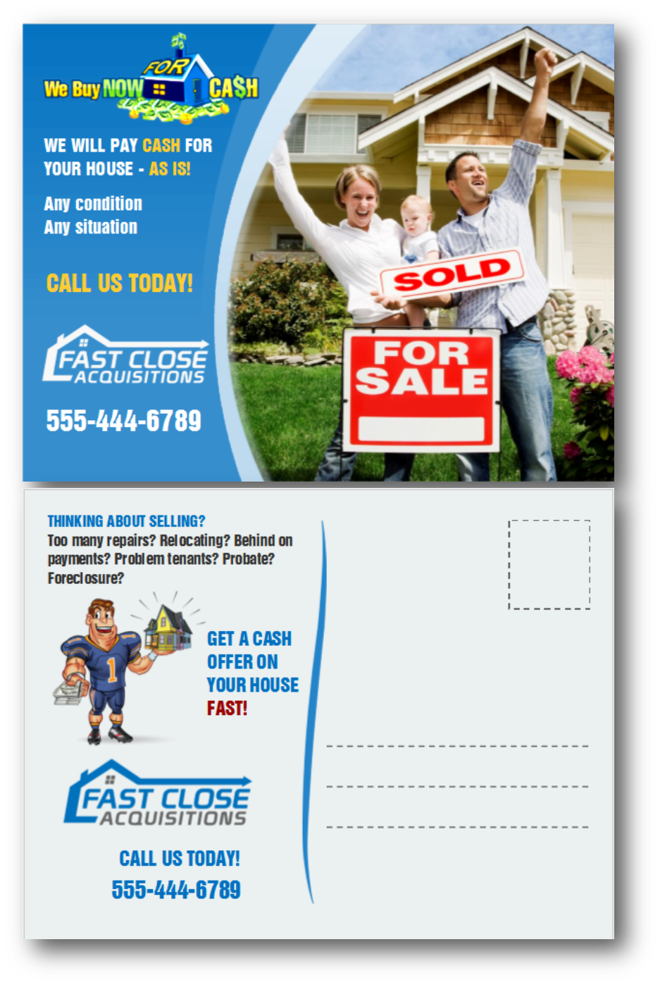 Postcard Design by citygirl17 for Fast Close Acquisitions, LLC | Design #12793733