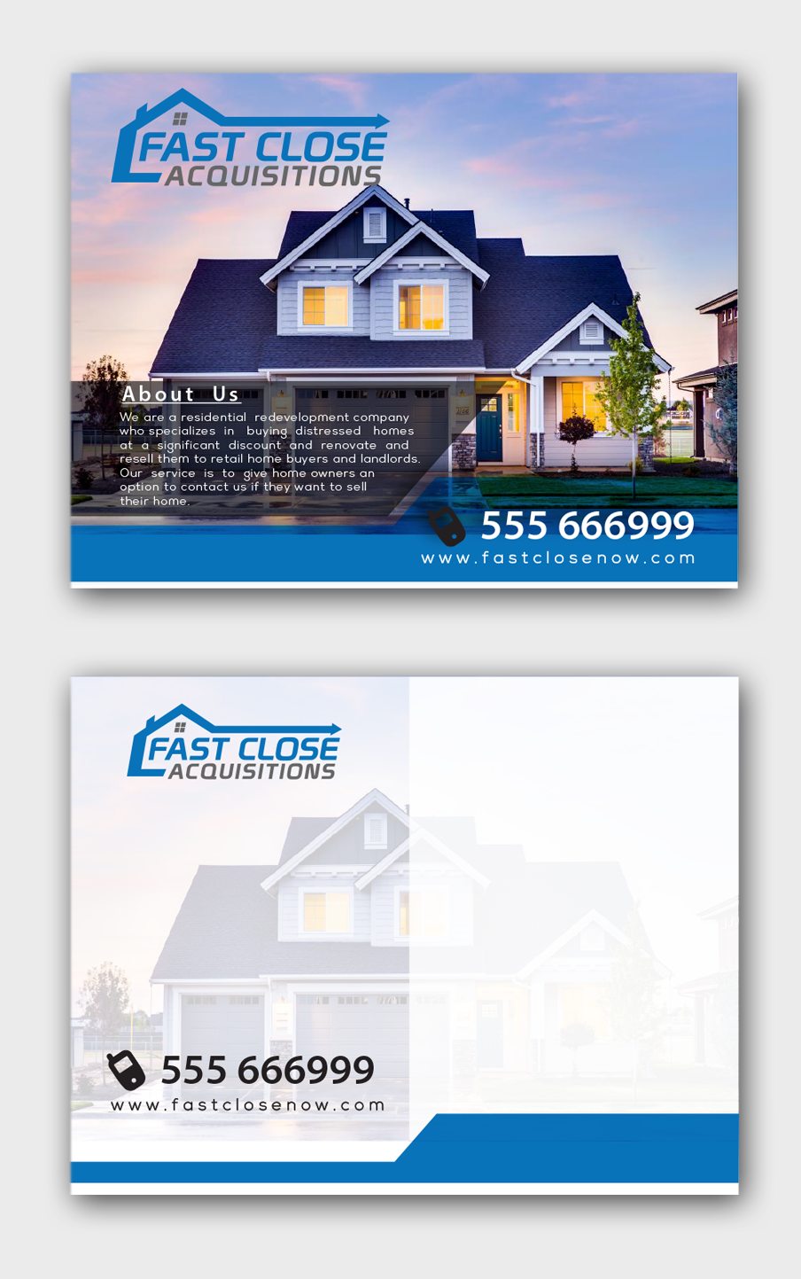 Postcard Design by nafizrahat for Fast Close Acquisitions, LLC | Design #12778643