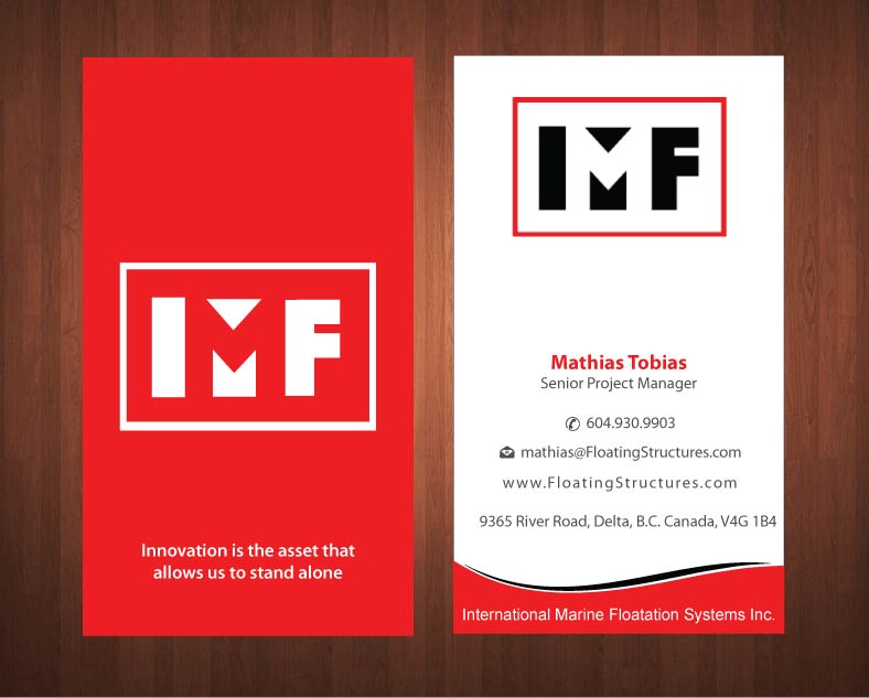 Business Card Design by Sbss for International Marine Floatation Systems, Inc. | Design #2468670