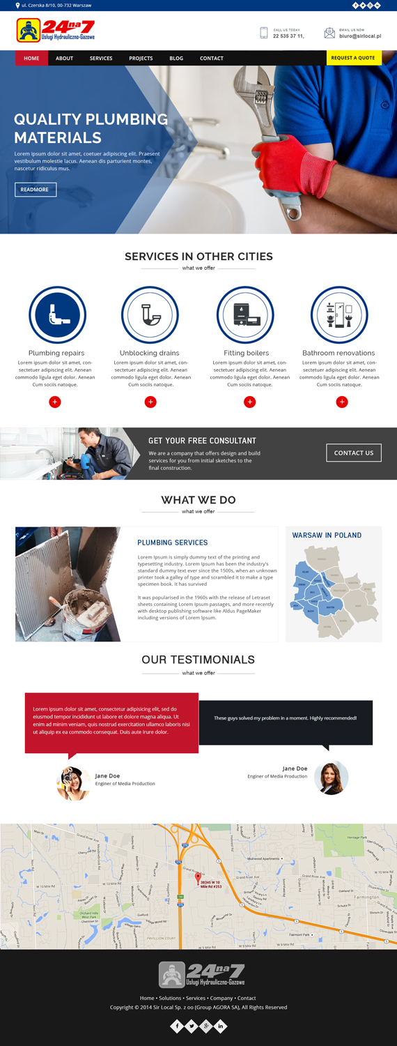 Web-Design von Xclusive Designers für 24na7 Uslugi Hydrauliczno-Gazowe | Design #12936434