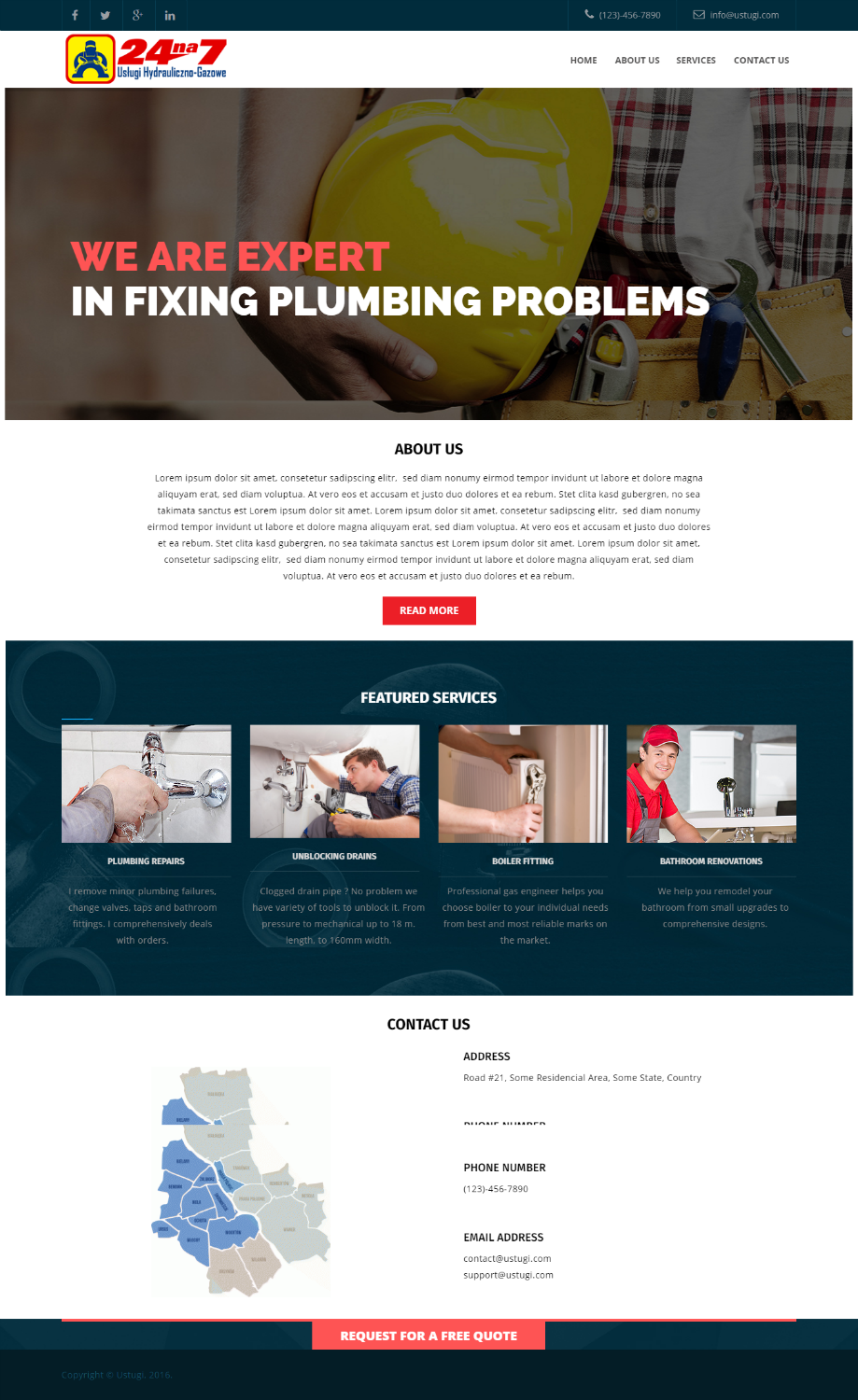 Web-Design von valemic für 24na7 Uslugi Hydrauliczno-Gazowe | Design #12878775