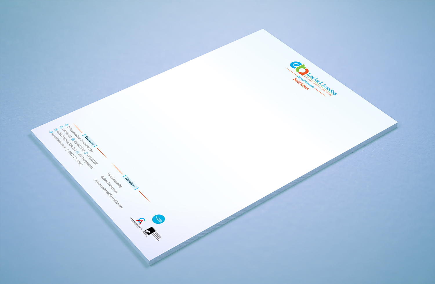 Diseño de Papelería por Petter Goms para Robson Accounting  | Diseño #12805624