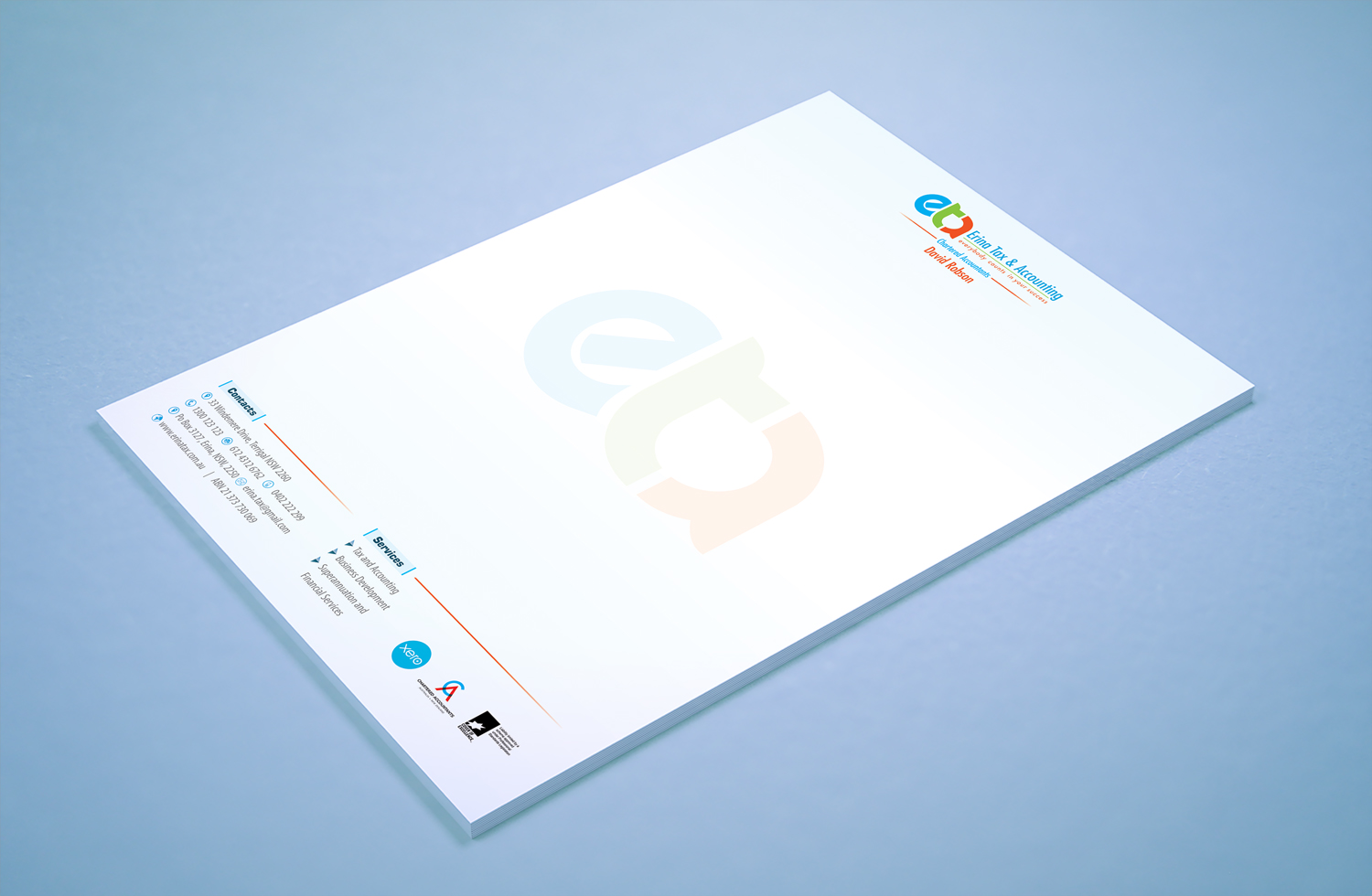 Diseño de Papelería por Petter Goms para Robson Accounting  | Diseño #12805625