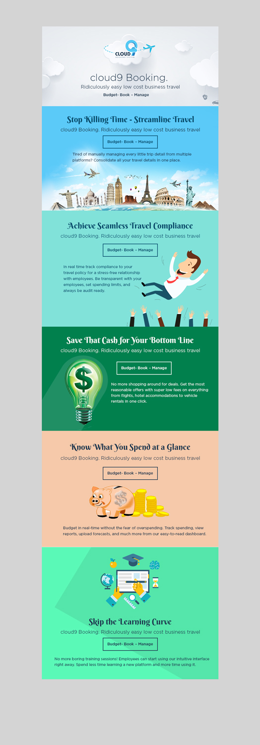 Email Marketing Design by Dabashes Adhikery for cloud9 Booking Pty Ltd | Design #13226541