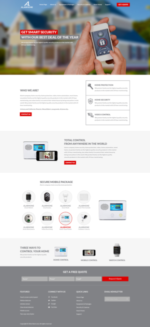 AlarmOne website design #1 alarm company in Arizona and California  | Web Design by ThemeDesk Technology