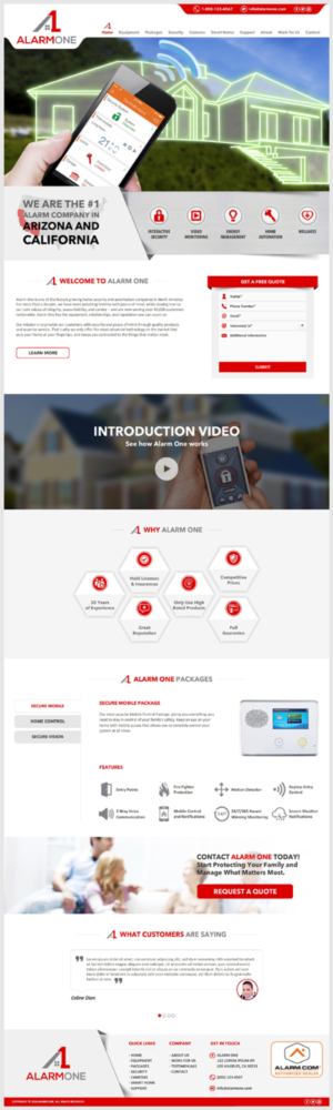 AlarmOne website design #1 alarm company in Arizona and California  | Web Design by -Marc-