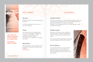 Simple brochure de présentation d'une Entreprise internationale du secteur financier | Broschüren-Design von Achiver