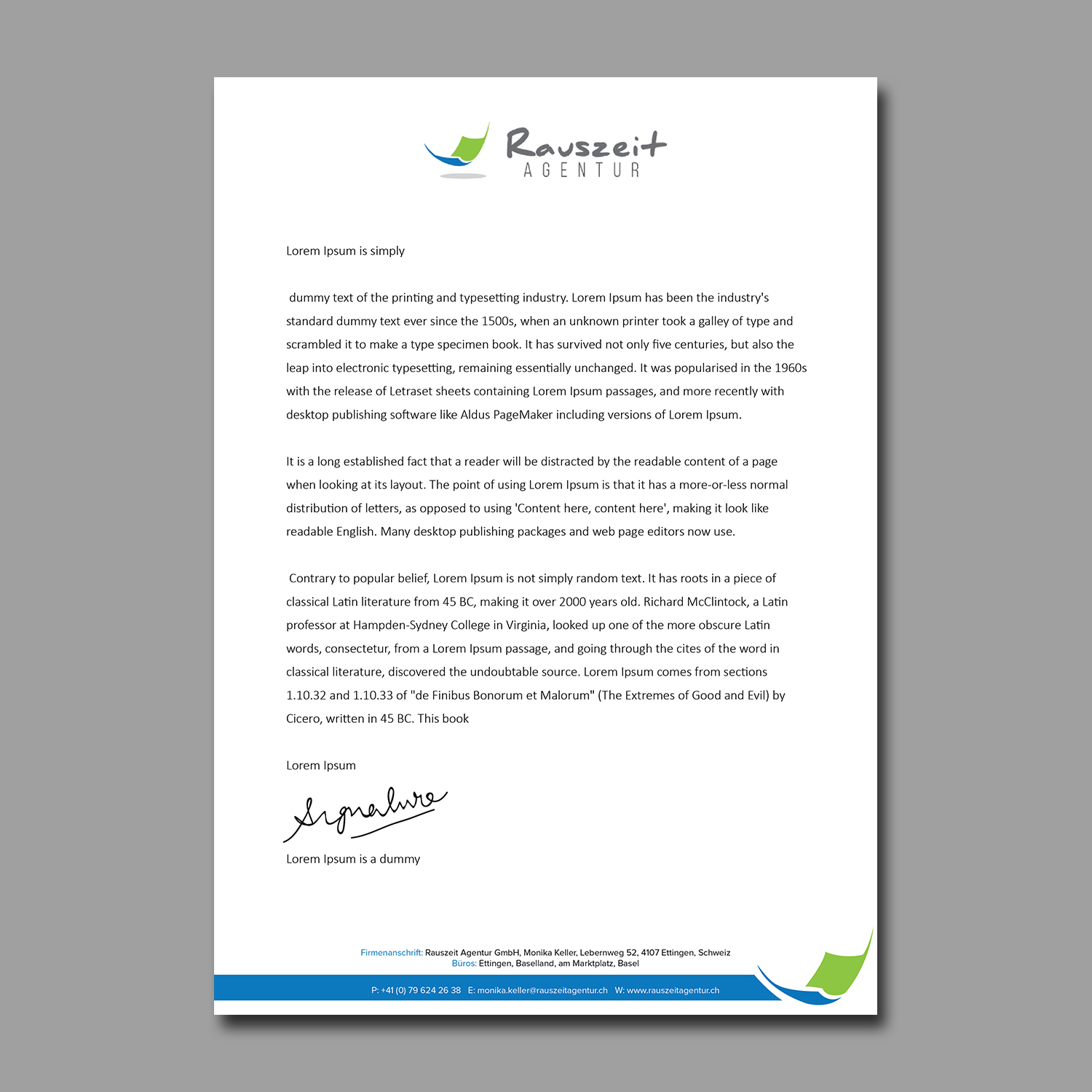 Letterhead Design by kousik for Rauszeit Agentur GmbH | Design #12801589