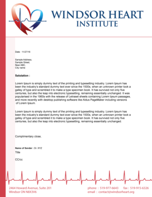 Stationery Design by  dexplorar for Windsor Heart Institute | Design: #12821416
