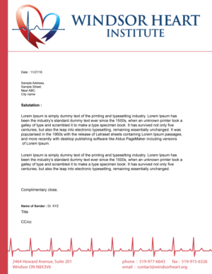 Stationery Design by  dexplorar for Windsor Heart Institute | Design: #12821417