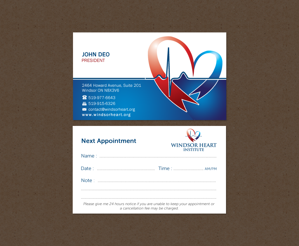 Stationery Design by Brand aid for Windsor Heart Institute | Design #12817928