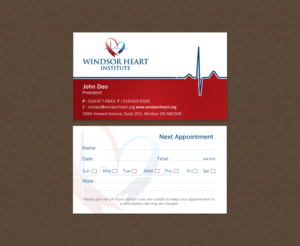 Stationery Design by Brand aid for Windsor Heart Institute | Design: #12817929