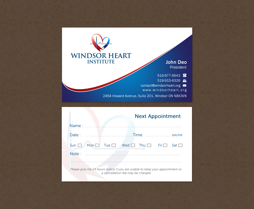 Stationery Design by Brand aid for Windsor Heart Institute | Design #12817941