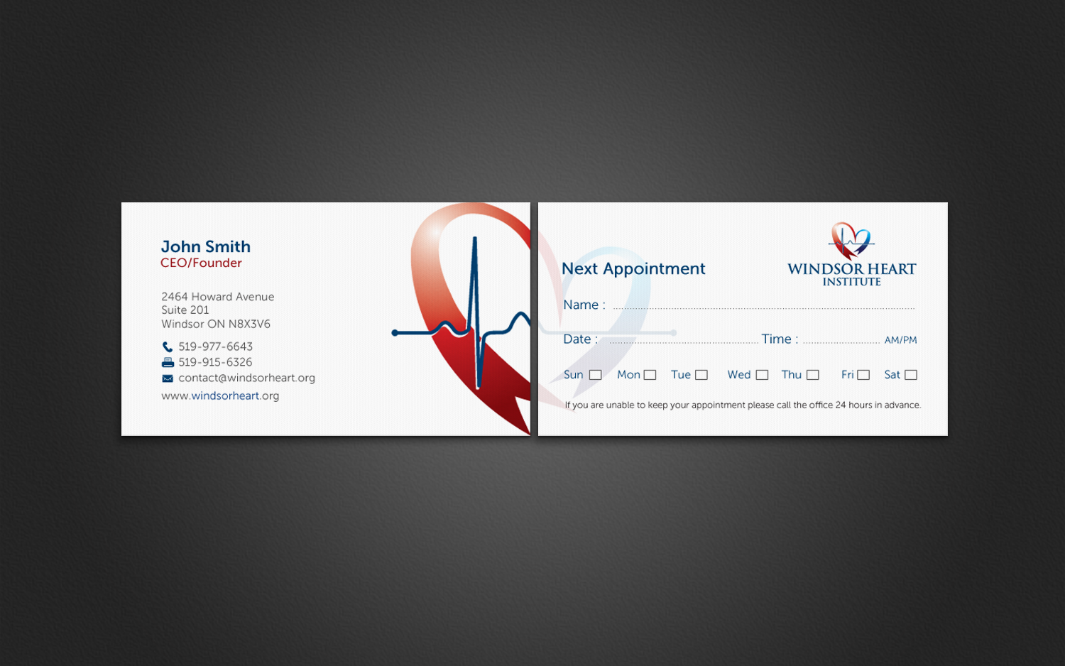 Stationery Design by chandrayaan.creative for Windsor Heart Institute | Design #12815488