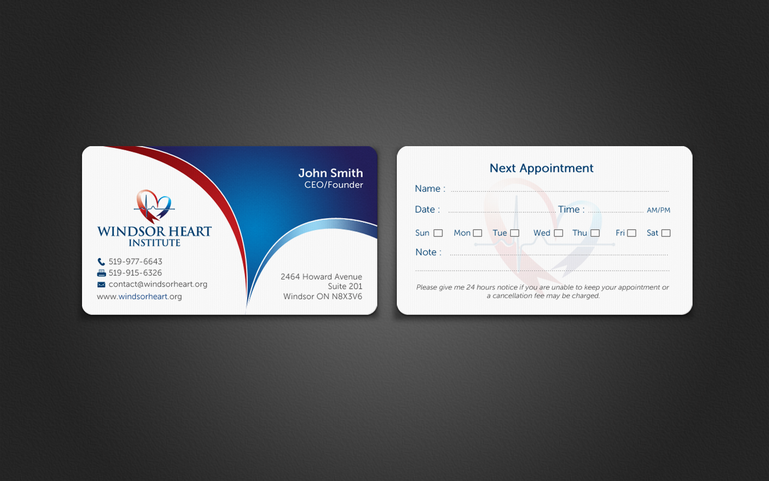 Design de Papeterie par chandrayaan.creative pour Windsor Heart Institute | Design #12815499