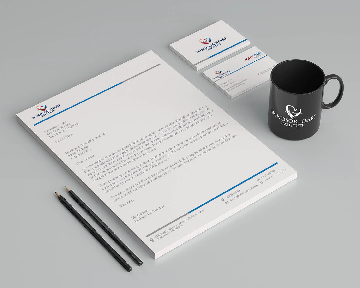 Stationery Design by Asad_designs3 for Windsor Heart Institute | Design #12838246