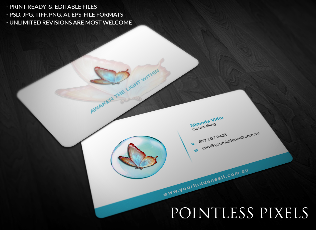 Business Card Design by Pointless Pixels India for Your hidden self | Design #12808947