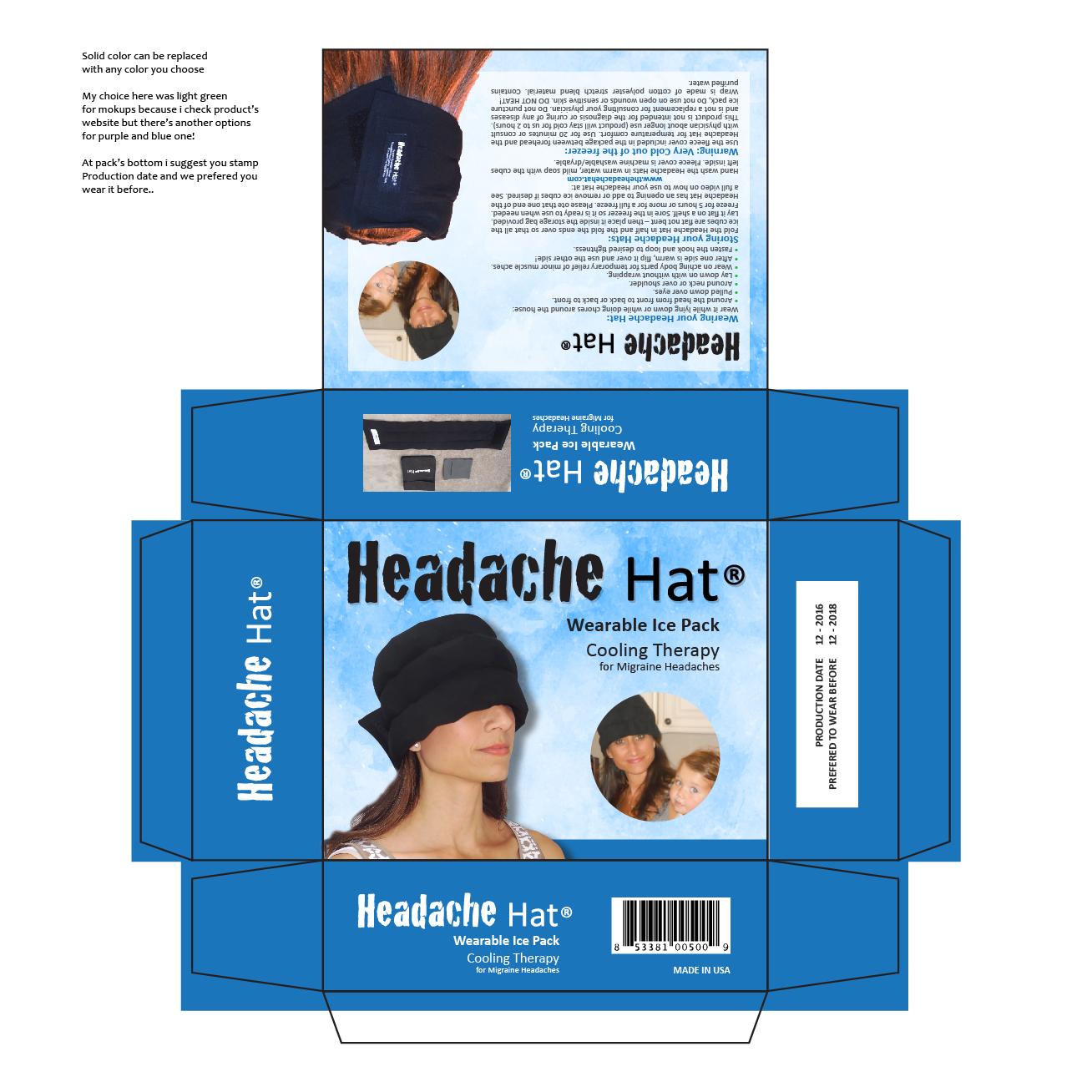 Diseño de Empaque por AccuSource para Weight Loss Image & Lifestyle, LLC (DBA Headache Hat) | Diseño #12828970