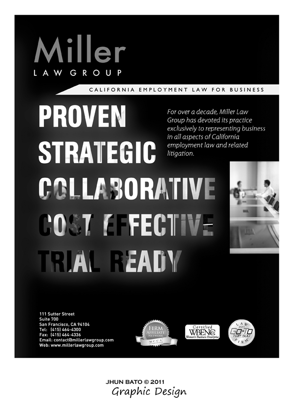 Diseño Publicitario por freelanceonline para Miller Law Group | Diseño #536460