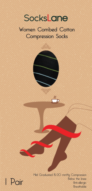 Envelope packaging for women cotton compression socks | Design Emballage par Hania.tarabishy