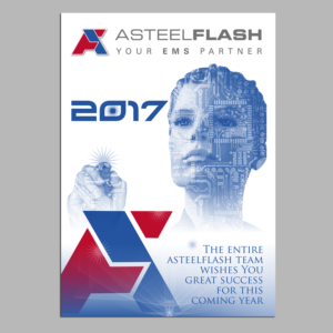 Modern and innovative greeting cards for an internal electronic Manufacturing Services company | Greeting Card Design by elveneclipse
