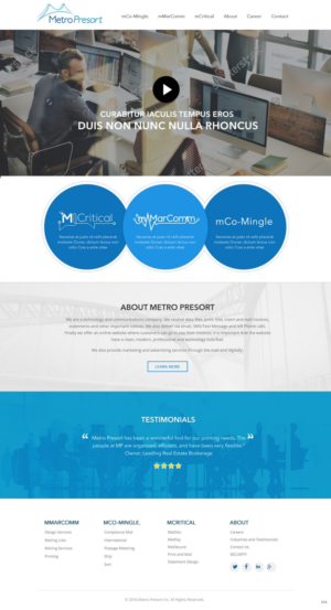 Web Design par pb pour Metro Presort | Design : #12848239