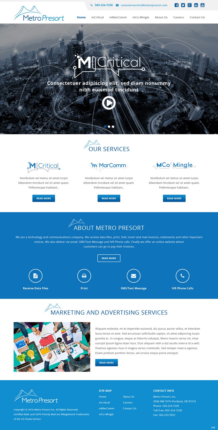 Web Design by pb for Metro Presort | Design #12849985