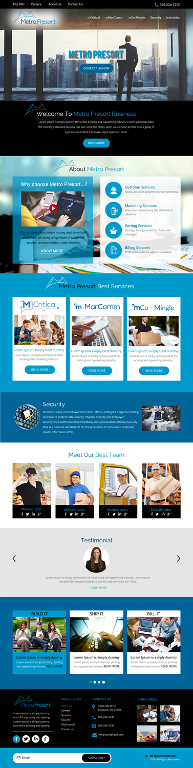 Web Design par rightway pour Metro Presort | Design #12892696