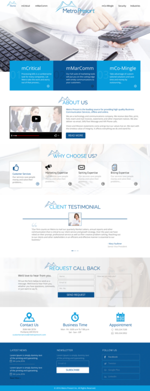 Web Design par rightway pour Metro Presort | Design : #12893634