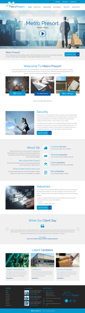 Web Design par rightway pour Metro Presort | Design : #12893637