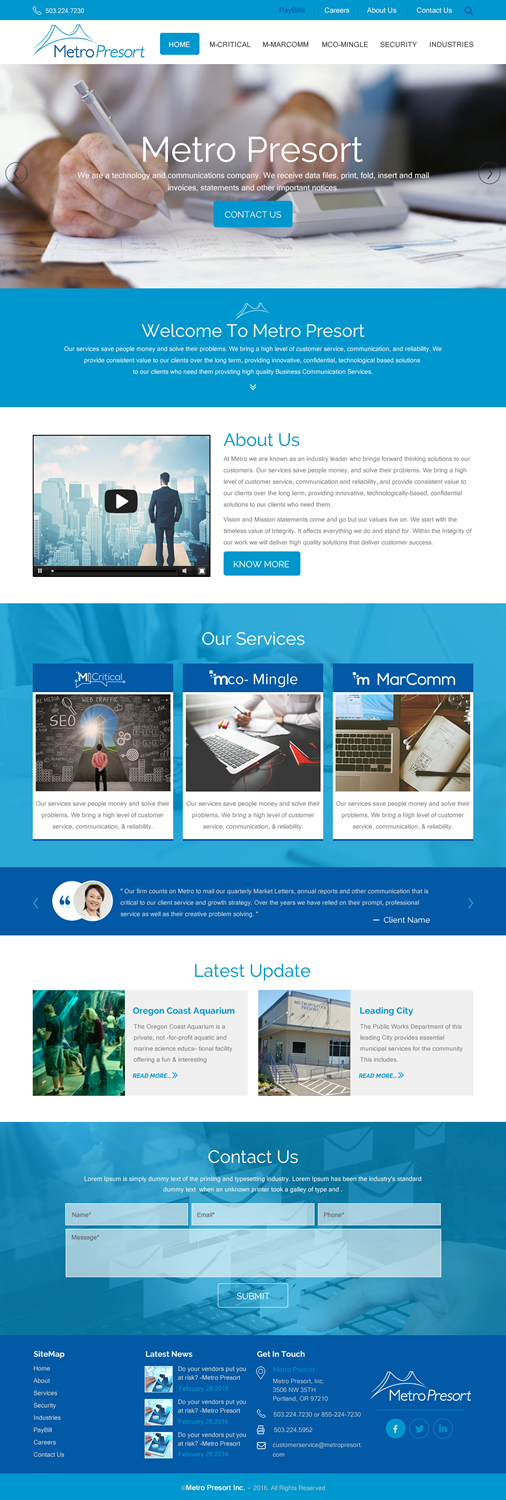 Web-Design von rightway für Metro Presort | Design #12893638