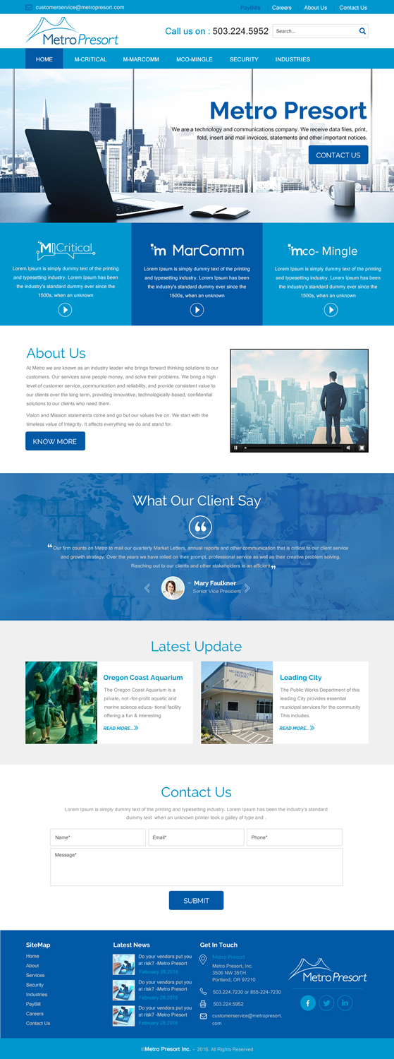 Web Design by rightway for Metro Presort | Design #12893644
