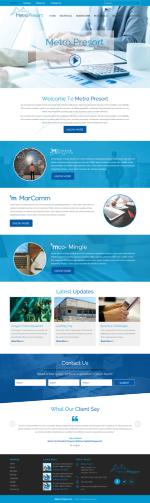Web Design par rightway pour Metro Presort | Design : #12893645