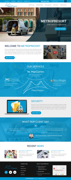 Web Design par rightway pour Metro Presort | Design : #12893745