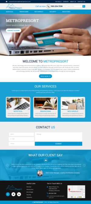 Web Design par rightway pour Metro Presort | Design : #12893747