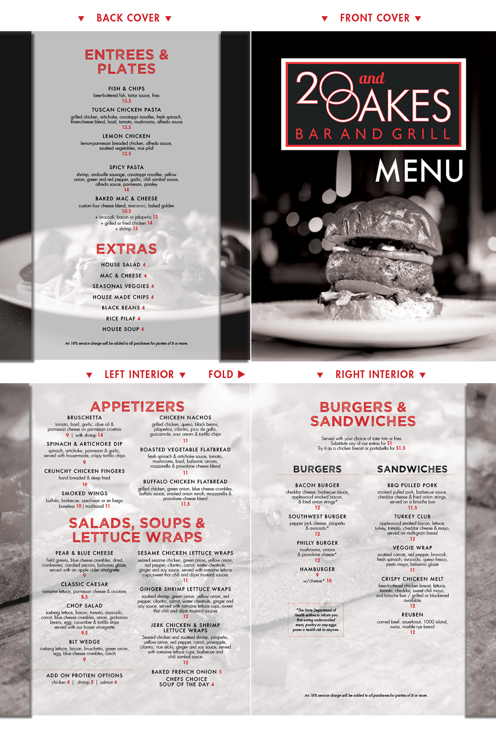Bold, Modern, American Restaurant Menu Design for Racine Architect by