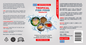 Label for Fish Food (Aquatic market)