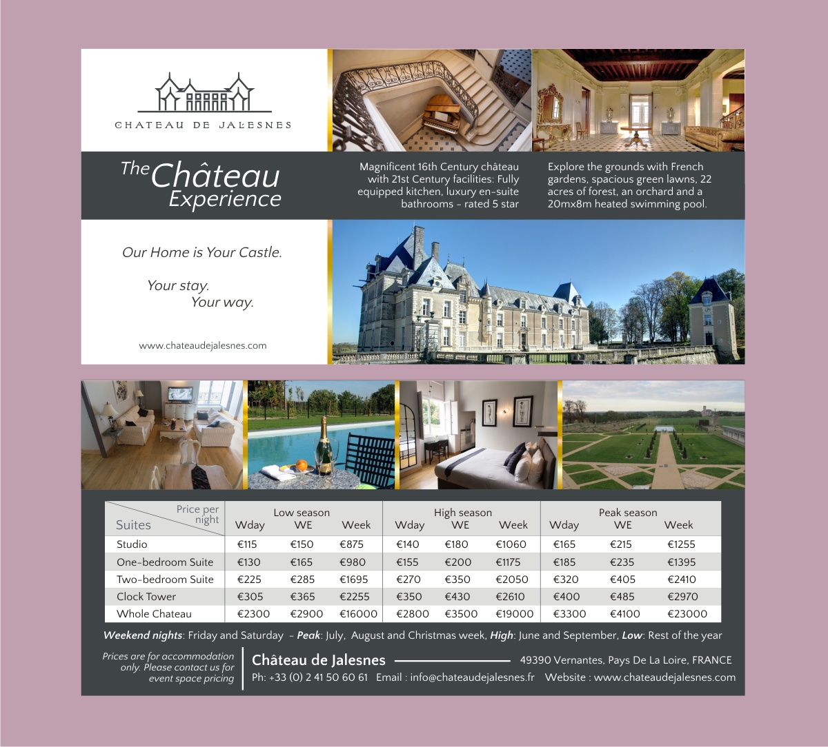 Flyer Design by harrymart for Chateau de Jalesnes  | Design #12894776