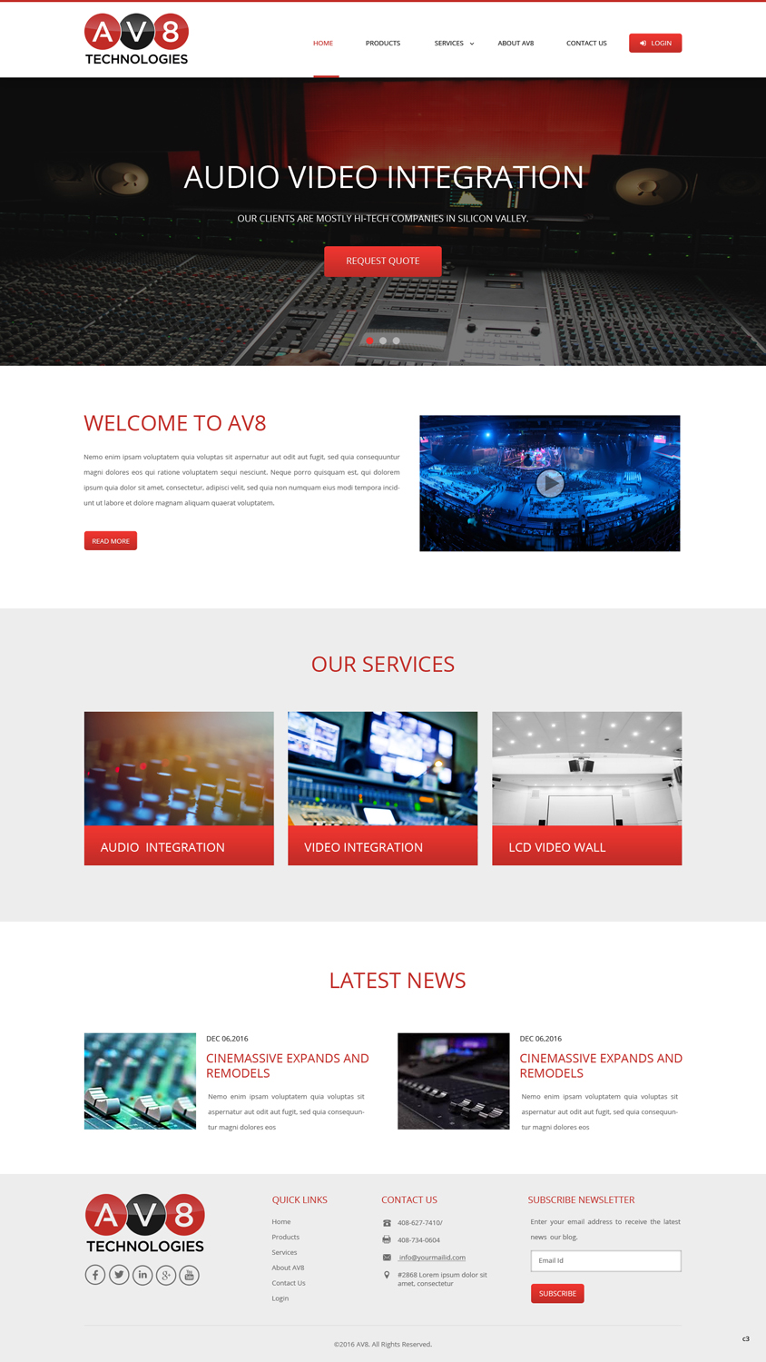 Wordpress Design by pb for AV8 Technologies | Design #12926066