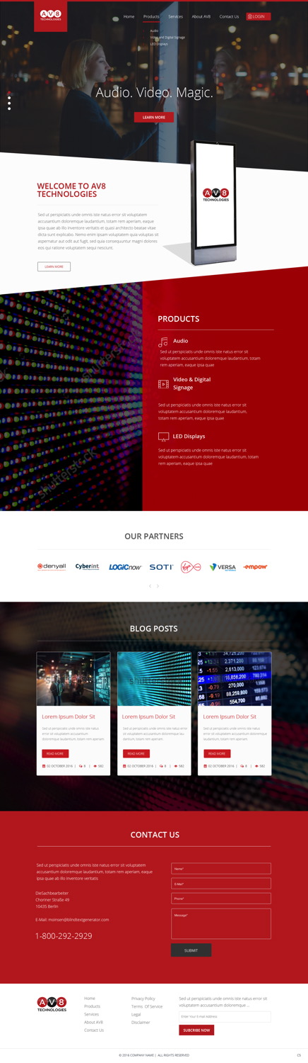 Wordpress Design by pb for AV8 Technologies | Design #12951493