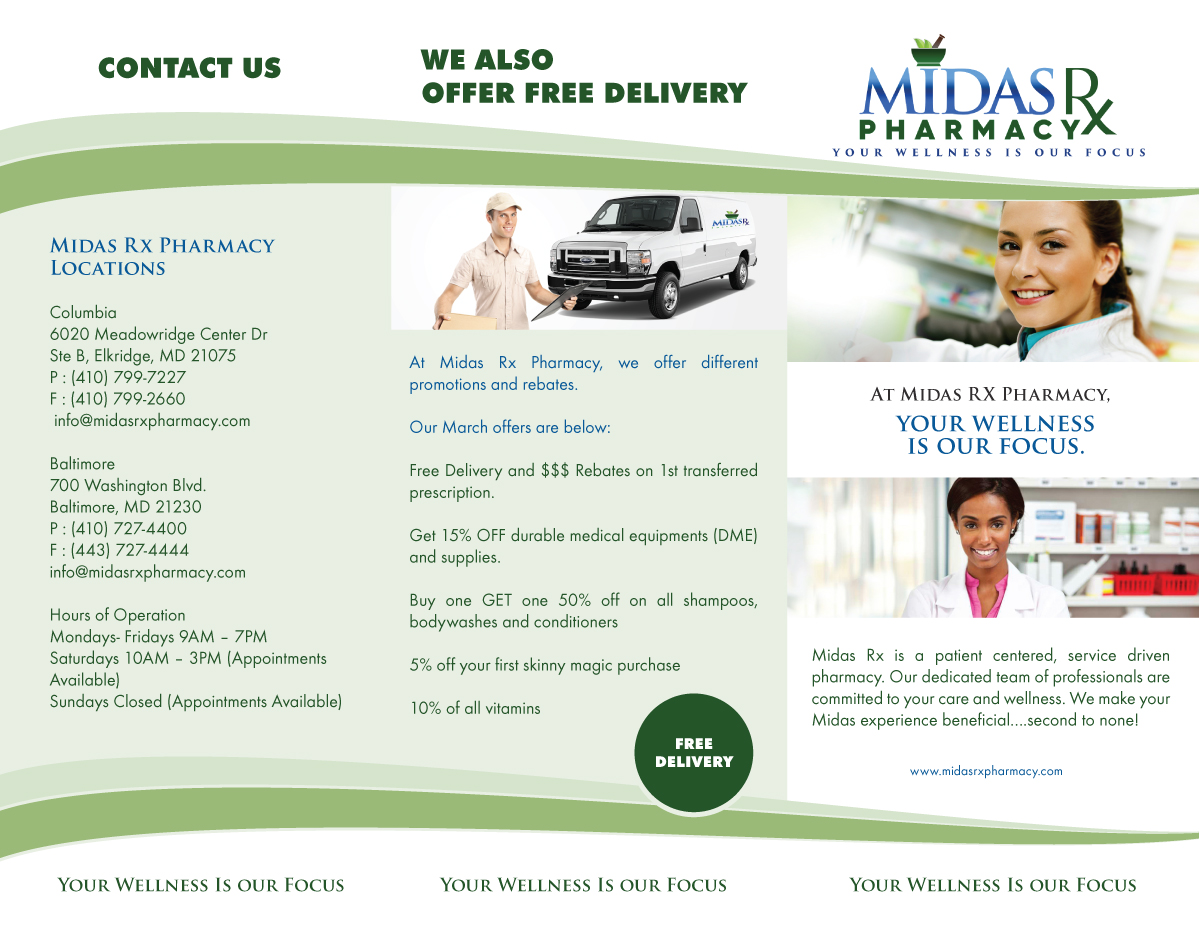 Design de Brochure par M.Pirs pour MidasRx Pharmacy | Design #12905831