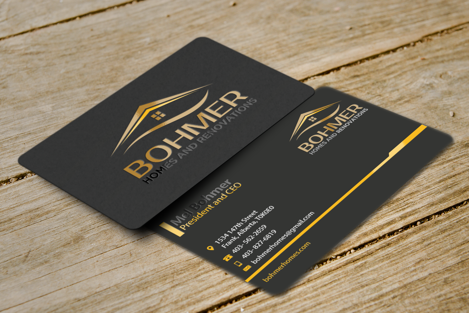 Diseño de Tarjeta de Presentación por Riz' para Bohmer Homes and Renovations  | Diseño #14371308