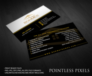 Business Card Design by Pointless Pixels India for Bohmer Homes and Renovations  | Design: #14275795