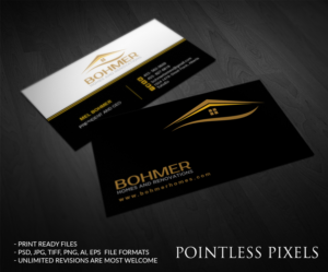 Business Card Design by Pointless Pixels India for Bohmer Homes and Renovations  | Design: #14380456