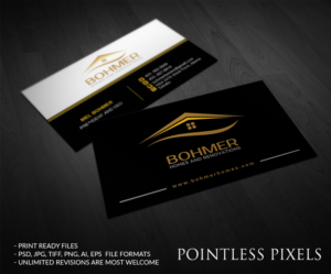 Business Card Design by Pointless Pixels India for Bohmer Homes and Renovations  | Design: #14380458