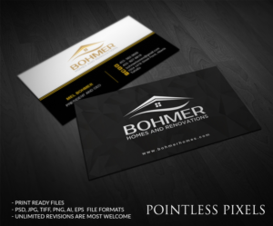 Business Card Design by Pointless Pixels India for Bohmer Homes and Renovations  | Design: #14380463