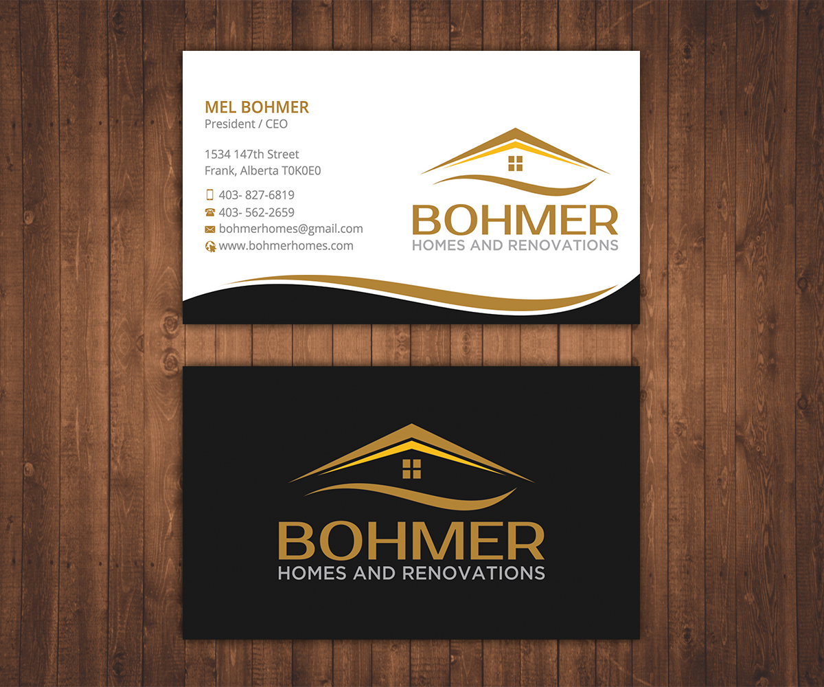 Business Card Design by Stylez Designz for Bohmer Homes and Renovations  | Design #14366635