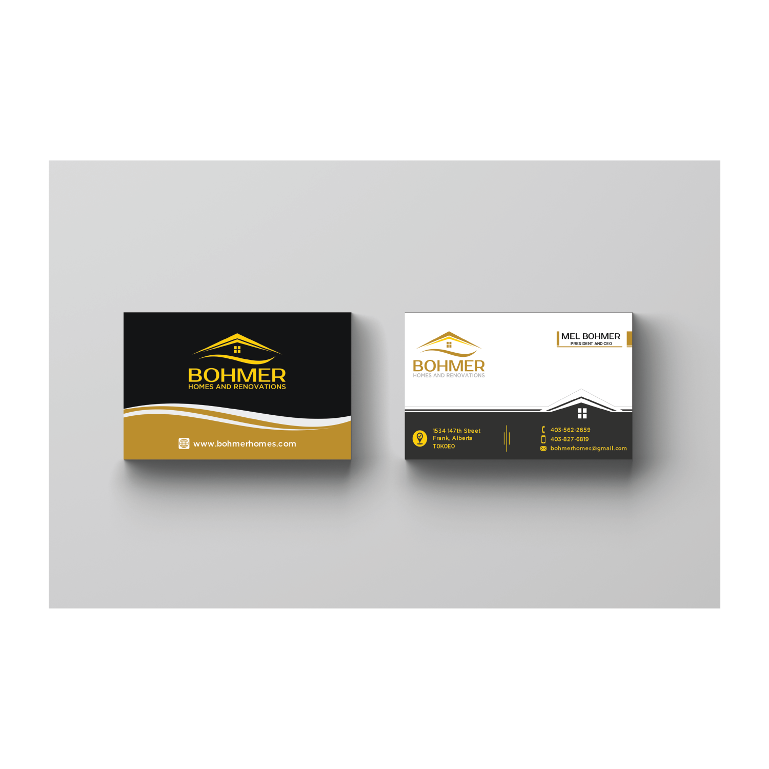 Business Card Design by Sonar Tari for Bohmer Homes and Renovations  | Design #14288095