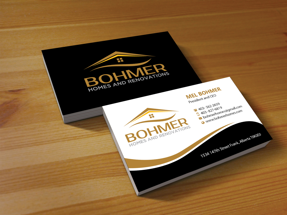 Design de Carte de Visite par Creations Box 2015 pour Bohmer Homes and Renovations  | Design #14277962