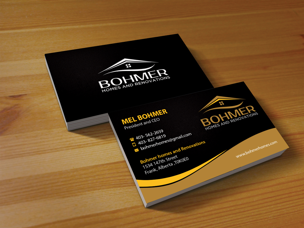 Business Card Design by Creations Box 2015 for Bohmer Homes and Renovations  | Design #14278009